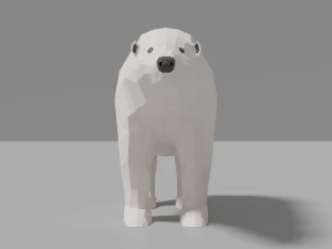 cartoon polar bear 3D Model