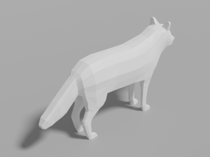 cartoon polar wolf Modelo 3D