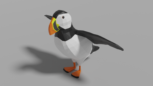 cartoon puffin Modello 3D .c4d .max .obj .3ds .fbx .stl .blend 