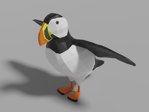 cartoon puffin 3D Model