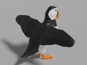 cartoon puffin 3D Model