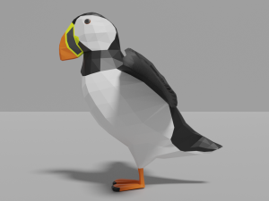 cartoon puffin Modello 3D