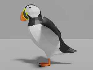 cartoon puffin 3D Model