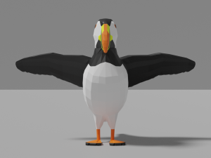 cartoon puffin Modello 3D