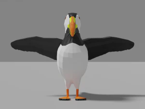cartoon puffin 3D Model
