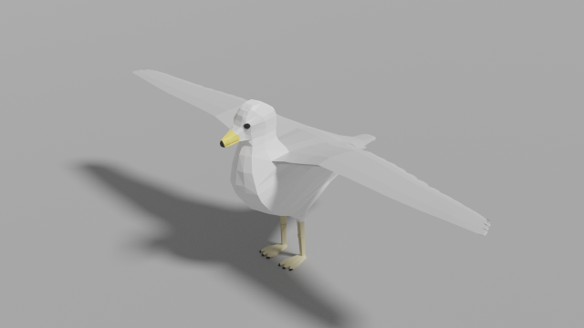 cartoon seagull 3D Модель .c4d .max .obj .3ds .fbx .stl .blend 