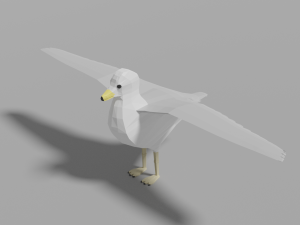 cartoon seagull 3D Model