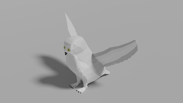 cartoon snowy owl Modèle 3D .c4d .max .obj .3ds .fbx .stl .blend 