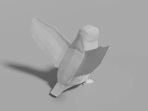 cartoon snowy owl 3D Model