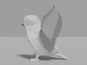 cartoon snowy owl 3D Model