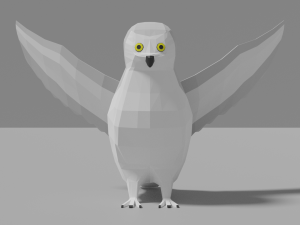 cartoon snowy owl Modèle 3D