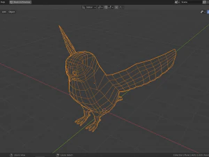 cartoon snowy owl 3D Model