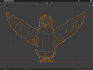 cartoon snowy owl 3D Model