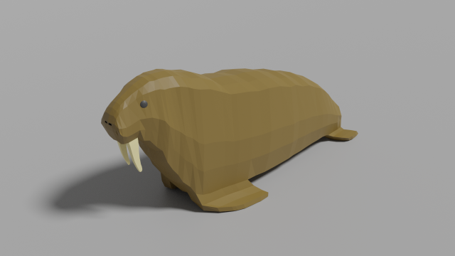 cartoon walrus 3D Model .c4d .max .obj .3ds .fbx .stl .blend 