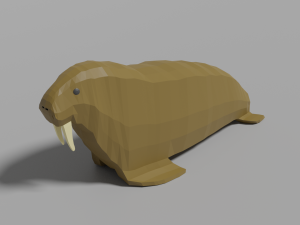 cartoon walrus 3D Модель