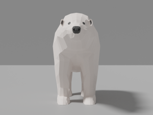 cartoon polar bear family Modelo 3D