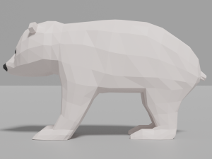 cartoon polar bear family Modelo 3D
