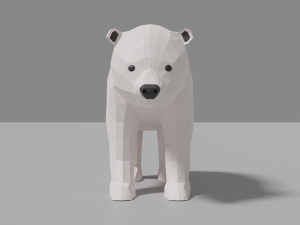 cartoon polar bear family Modelo 3D