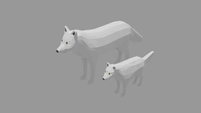 cartoon polar wolf family 3D Модель .c4d .max .obj .3ds .fbx .stl .blend 
