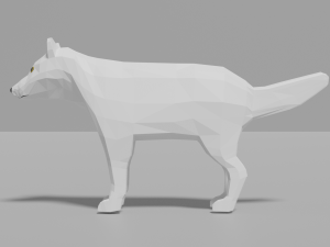 cartoon polar wolf family 3D Модель