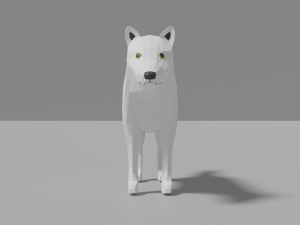 cartoon polar wolf family 3D Модель