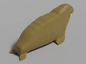 cartoon walrus family 3D Model