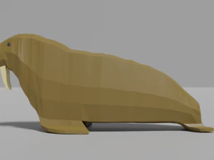 cartoon walrus family 3D Model