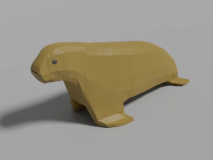cartoon walrus family 3D Model