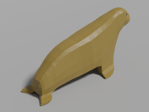 cartoon walrus family Model 3D