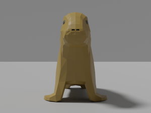 cartoon walrus family Model 3D