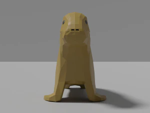 cartoon walrus family 3D Model