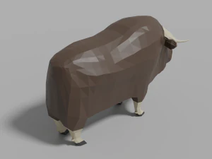 cartoon musk ox family 3D Model