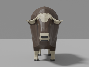 cartoon musk ox family 3D 모델