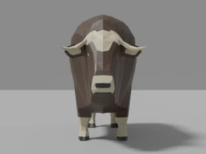 cartoon musk ox family 3D Model