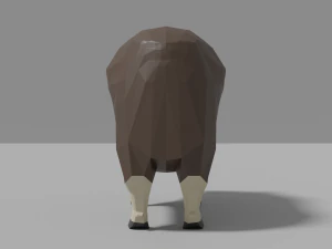 cartoon musk ox family 3D Model