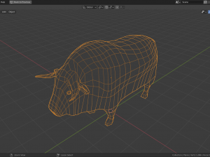 cartoon musk ox family 3D 모델
