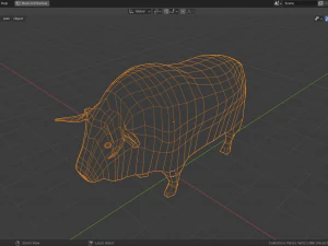 cartoon musk ox family 3D Model