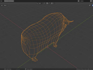 cartoon musk ox family 3D Model