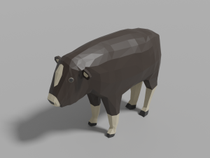 cartoon musk ox family 3D 모델