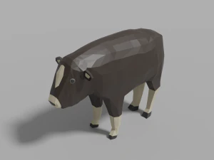 cartoon musk ox family 3D Model