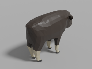 cartoon musk ox family 3D 모델