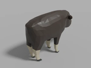 cartoon musk ox family 3D Model