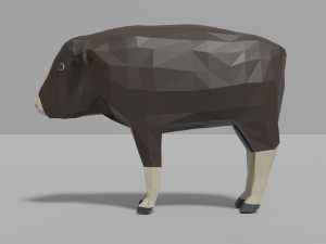 cartoon musk ox family 3D 모델