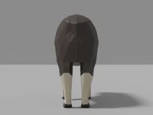 cartoon musk ox family 3D Model