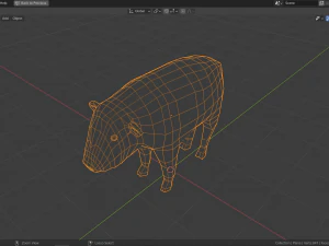 cartoon musk ox family 3D Model