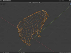 cartoon musk ox family 3D Model