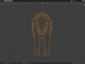 cartoon musk ox family 3D Model