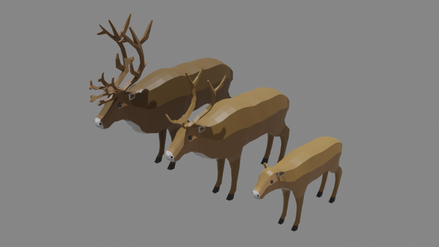 cartoon reindeer family 3D मॉडल .c4d .max .obj .3ds .fbx .stl .blend 