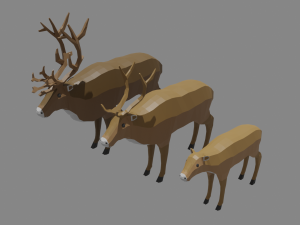 cartoon reindeer family 3Dモデル