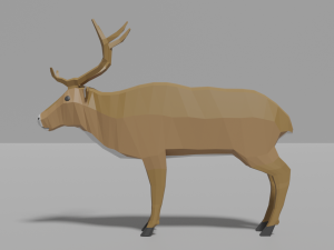 cartoon reindeer family 3D मॉडल